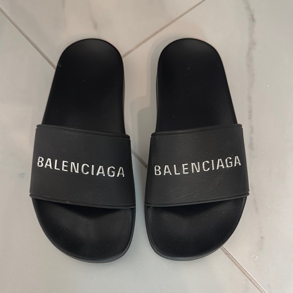 Balenciaga Black Slide Sandals